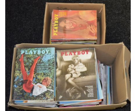 2 boxes of vintage Playboy magazines including early examples
