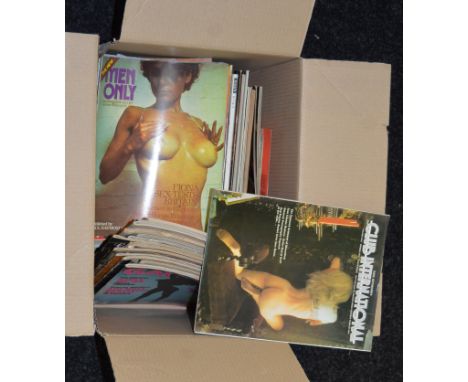 A quantity of vintage gentlemen's magazines includes Mayfair, Gallery and Playbirds etc