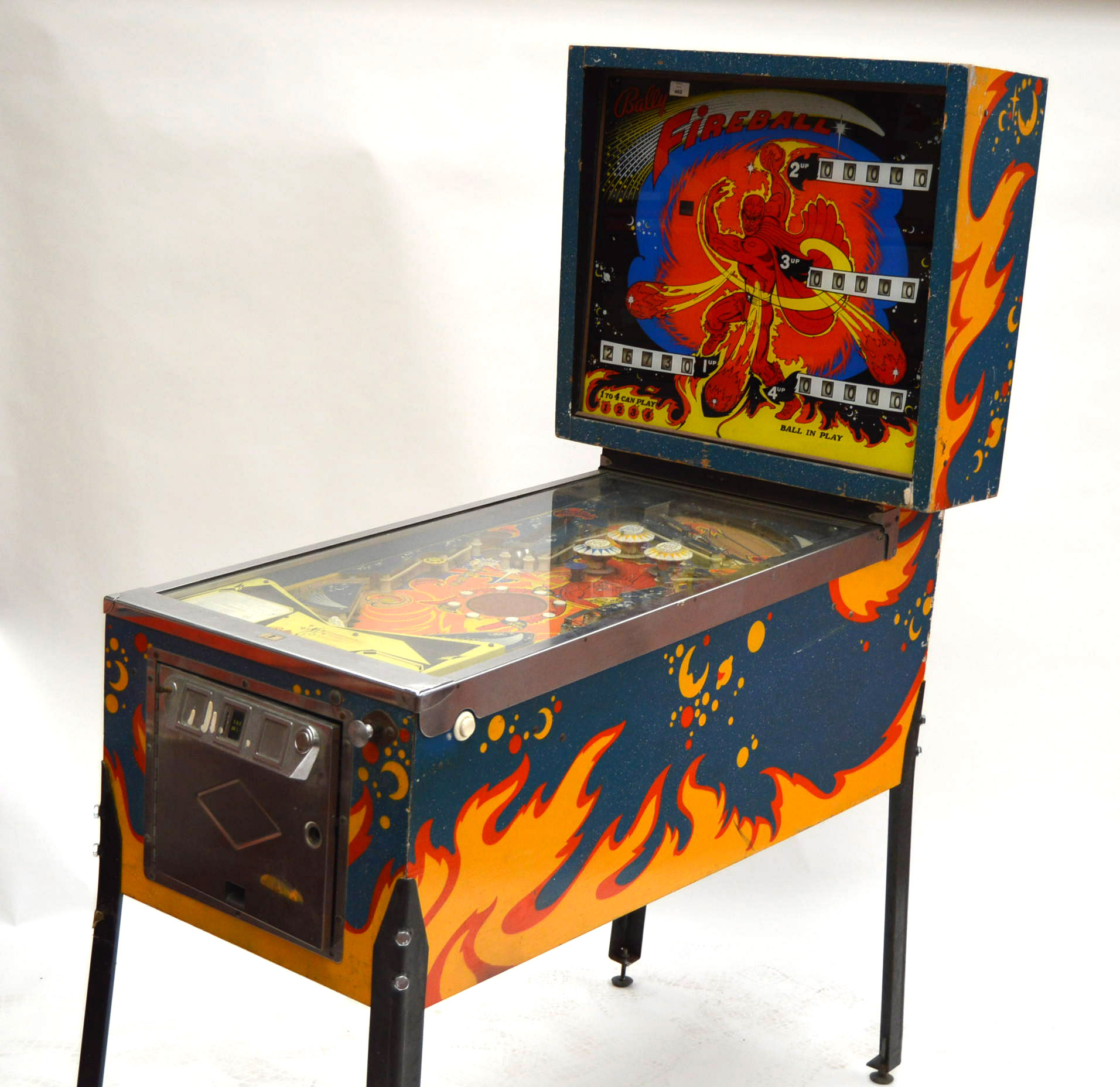 Bally Fireball 1972 electromechanical pinball machine with artwork by