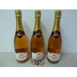 3 x Bottles of De Puis 1916 Champagne De Castelnau Reims-France Rose