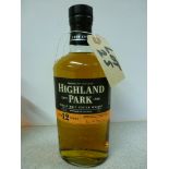 1x Bottle of Highland Park Scotch Whiskey Age 12 Years