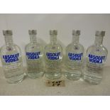 5 x Bottles of Absolut Vodka