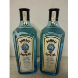 2 x Bottles of Bombay Sapphire Distilled London Dry Gin