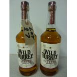 2 x Bottles of Wild Turkey Bourbon Whiskey