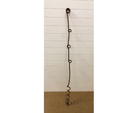 A British First World War screw picket, believed to be used for hanging barbed wire 