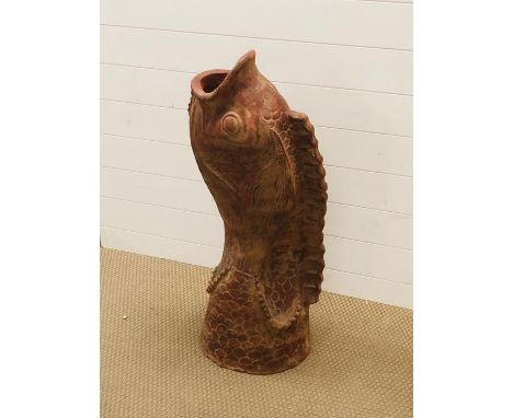 A Tall Terracotta Carp planter
