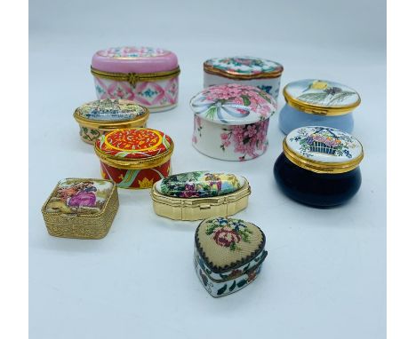 A selection of enamel boxes