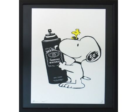 DEATH NYC, 'Snoop Jack Black', lithograph, hand signed and numbered, accompanied by certificate of authenticity and golden st
