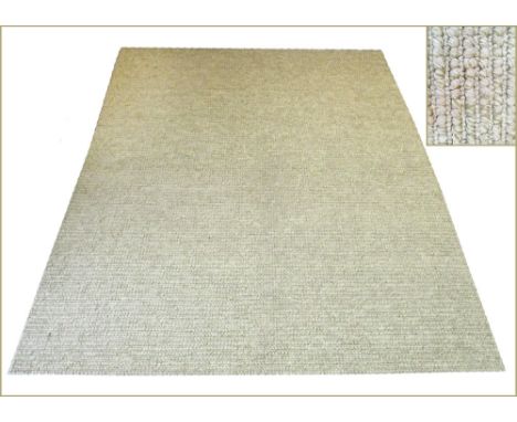 CALVIN KLEIN STYLE JUTE CARPET, 307cm x 246cm, oatmeal woven ground.