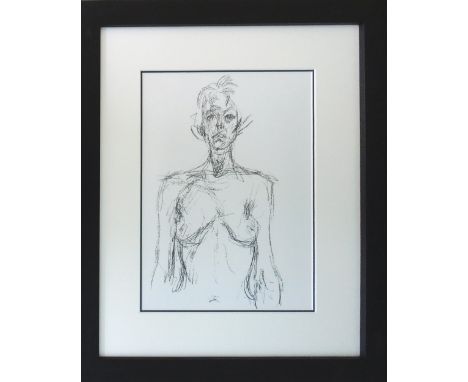 ALBERTO GIACOMETTI, 'Bust of Nude', original lithograph, 1961, published in 'Derriere le Miroir' n.148, 37cm x 28cm framed an