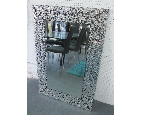 MIRROR, with bevelled plate and Art Deco style mirrored surround, 120cm x 80cm.