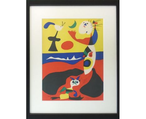 JOAN MIRO, original lithograph and pochoir, 'Summer', 1938, printed by Mourlot, 35cm x 26cm, framed and glazed.