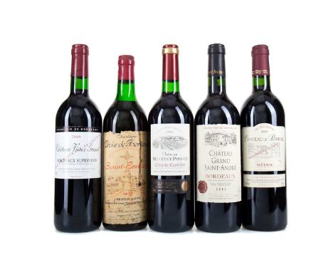 5 BOTTLES OF RED BORDEAUX WINE - INCLUDING 1970 SAINT-EMILIONVarious ABVs / each approximately 75cl