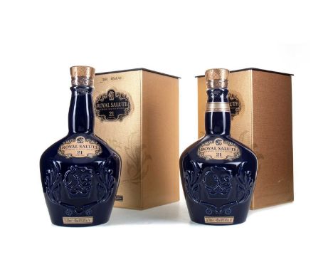 CHIVAS ROYAL SALUTE 21 YEAR OLD SAPPHIRE DECANTER - 2 BOTTLESBlended whisky.Each 40% ABV / 70cl