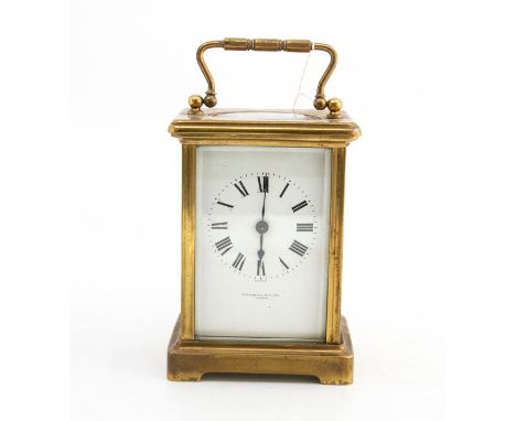 A 19th century French brass carriage clock, A. Stowell &amp; Co Boston&nbsp;