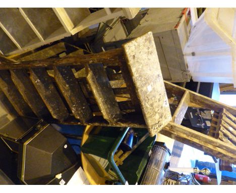 Two sets of wooden step ladders 