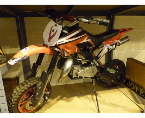 Two stroke petrol engine childs motorbike 