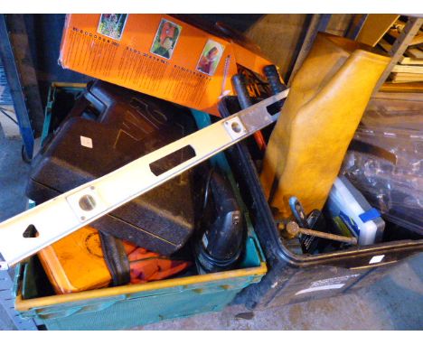Two boxes of mixed workshop and gardening tools