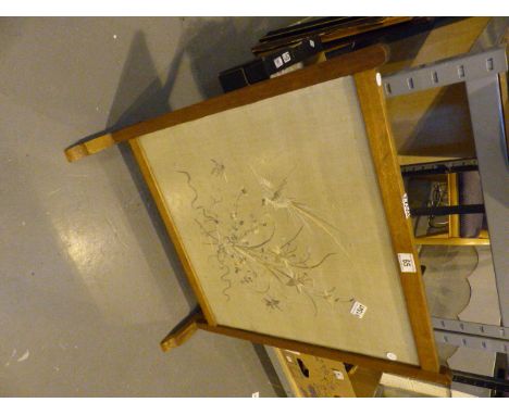 Silk embroidery fire screen