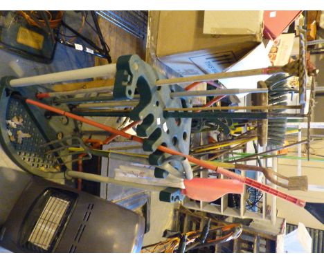 Garden tool rack and tools 