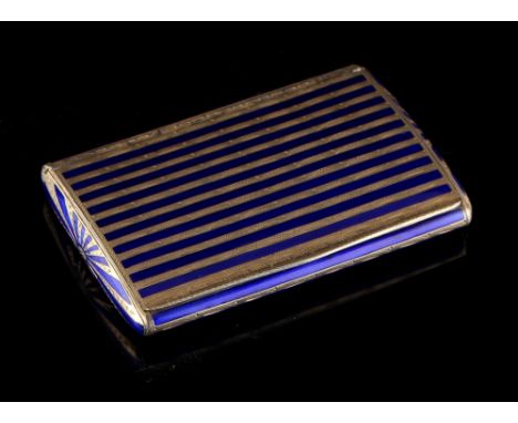 Property of a gentleman - an Austrian silver &amp; blue enamel box with silver gilt interior, 3.3ins. (8.4cms.) wide (see ill