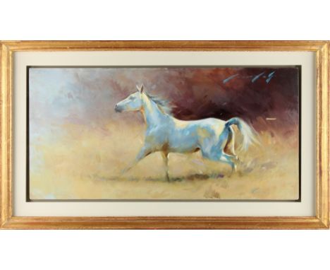 ARR - Property of a lady - Marcus Hodge (b.1966) - EGYPTIAN MARE 'CAIRO' - oil on panel, 10.25 by 20.75ins. (26 by 52.7cms.),
