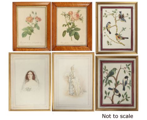 Property of a lady - H.J.W. (late 19th / early 20th century) - PORTRAIT OF A BRIDE and PORTRAIT OF A LADY STANDING &amp; HOLD