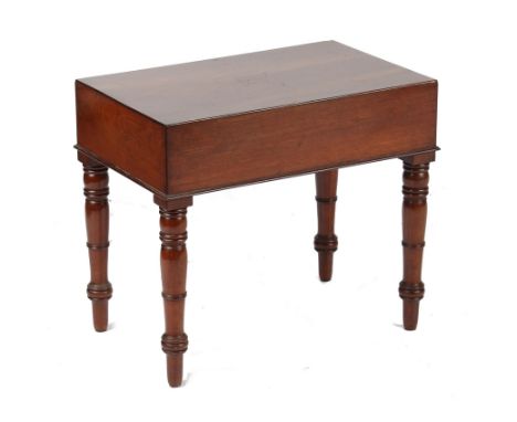 Property of a gentleman - a Victorian mahogany bidet, with ceramic liner, on turned legs (see illustration). 