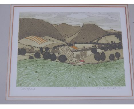 JOHN BRUNSDON PRINT 'DOVEDALE' SIGNED IN PENCIL &amp; NUMBERED 133/150 APPROX 30 X 23 CM