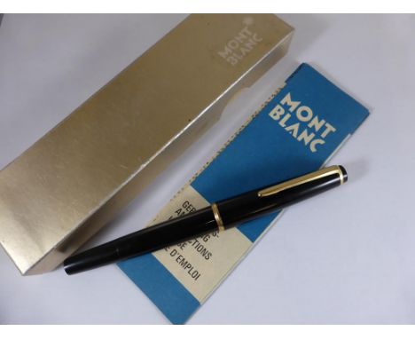 VINTAGE MONT BLANC FOUNTAIN PEN, ORIGINAL BOX AND INSTRUCTIONS