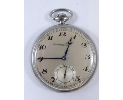 SCHAFFHAUSEN IWC STEEL CASED POCKET WATCH