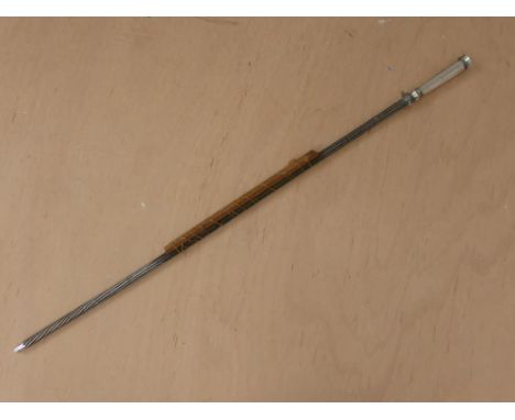 UNUSUAL WHITE METAL MESH SWAGGER STICK, POSSIBLY INDIAN, AF