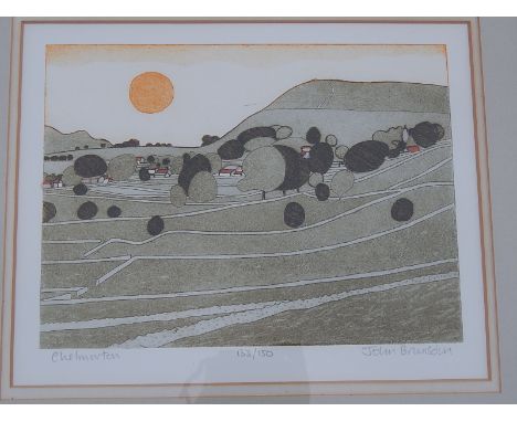 JOHN BRUNSDON PRINT 'CHELMORTON' SIGNED IN PENCIL &amp; NUMBERED 133/150 APPROX 30 X 23 CM