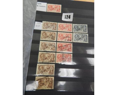 STAMPS : KING EDWARD VII HIGH VALUES, K GEORGE V INC SEAHORSES TO 10/ DUPLICATED, WEMSLEYS 1934 RE ENGRAVED , K EDWARD VIII, 