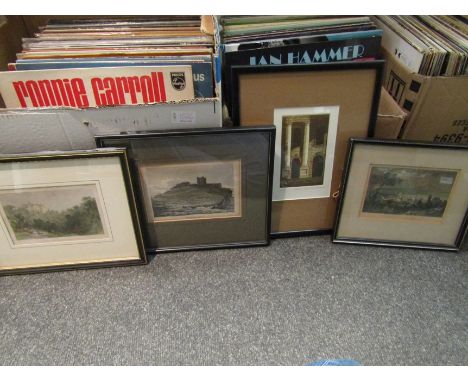 A group of engravings, mostly architectural and landscape scenes