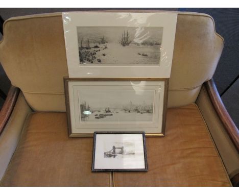 WILLIAM LIONEL WYLLIE R.A (1851-1931): A print depicting boats on the Thames, signed lower left, limited edition 51/950, fram