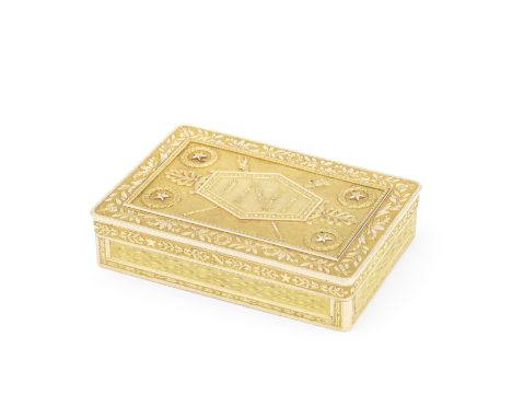 An important French Imperial gold snuff box with the cipher of Napoleon Bonaparteby Léger-Fortuné-Alexandre Ricart, Paris c.1