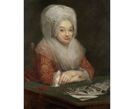 Guillaume Dominique Jacques Doncre (Zeggercappel 1743-1820 Arras)Portrait of a woman preparing shoe buckles signed and dated 