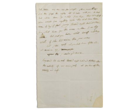 NAPOLEON ATTEMPTS TO CONQUER THE ENGLISH LANGUAGENAPOLEON BONAPARTE. Autograph letter to his companion in exile and English t