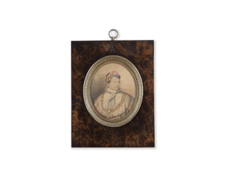 Circle of Jean-Baptiste Isabey (Nancy 1767-1855 Paris)Portrait of Napoleon wearing Coronation regalia pencil and watercolour,