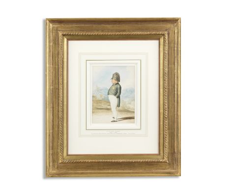 Basil, Lt. Col. Jackson (British, 1795-1889)Portrait of Napoleon, standing full length, with Longwood House beyond inscribed 