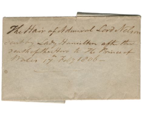 NELSON'S HAIRSeveral strands of hair believed to be that of Admiral Lord Nelson, contained in a paper packet bearing the manu