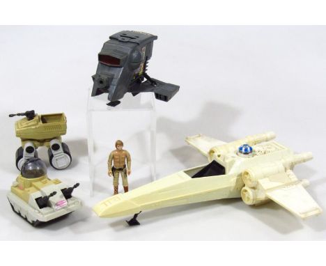 Various Star Wars vehicles, X Wing Fighter with articulated R2D2, Kenner, etc. (a quantity, unboxed, AF)