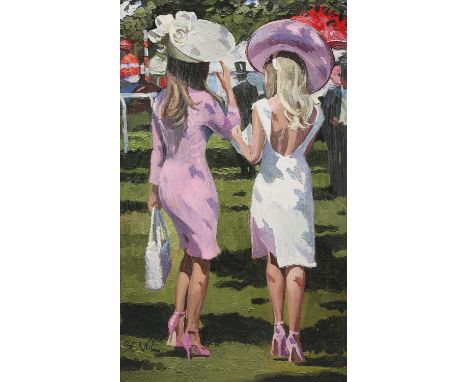 Sheree Valentine-Daines (British, b. 1959), 'Ascot Chic II', limited-edition print on board, ed. 114/195, signed lower left, 