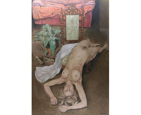 Bob Last (British, 1932-2020), 'Throw Over', portrait of a reclining female nude, pastel, signed lower right, 98 x 65cm, fram