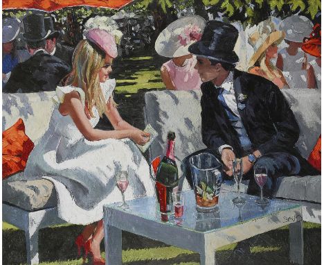 Sheree Valentine-Daines (British, b. 1959), 'Ascot Glamour', limited-edition print on board, ed. 16/195, monogrammed lower ri
