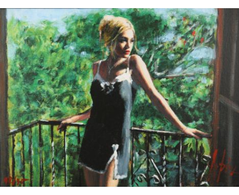 Fabian Perez (Argentinian, b. 1967), 'Sally in the Sun', limited-edition print on board, ed. 48/95, signed lower right, 43 x 