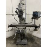 Bridgeport Vertical Milling Machine 48" x 9 T-Slotted Table, w/ Master MP DRO