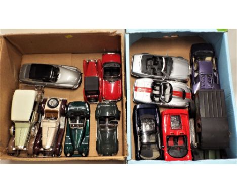 Thirteen Solido Kyosho and other Diecast vehicles, Ferrari, Citroen, Mercedes etc  