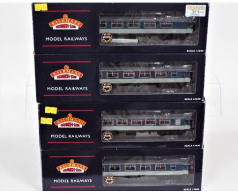 Four 00 gauge Bachmann boxed Pullman cars with lighting 